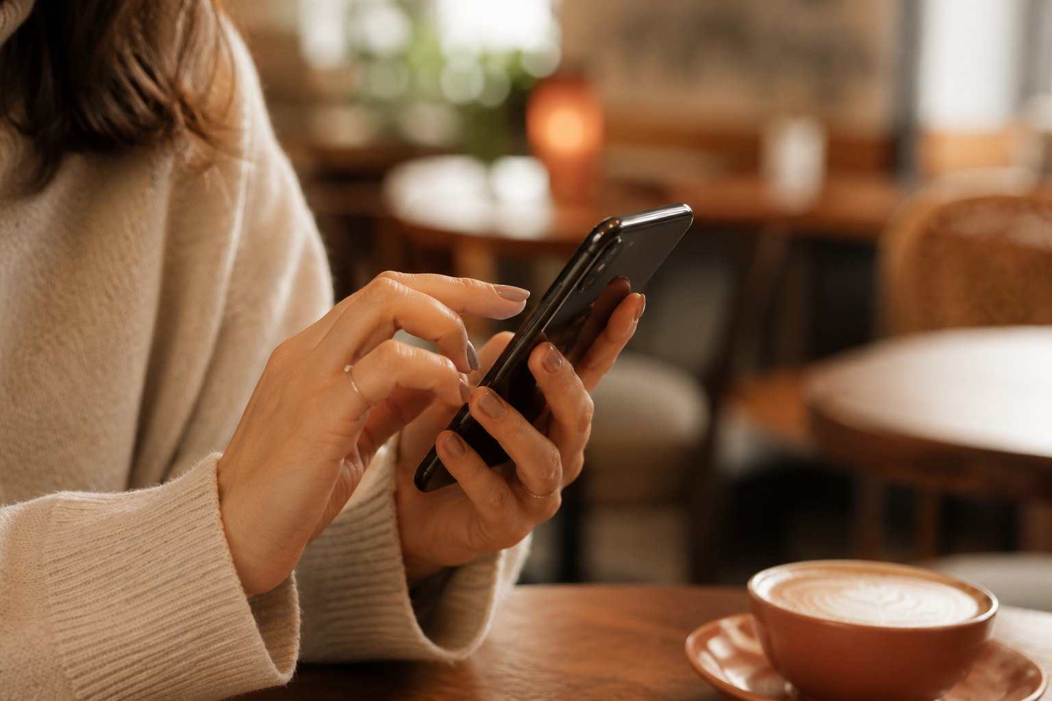 A client booking an appointment on their phone
